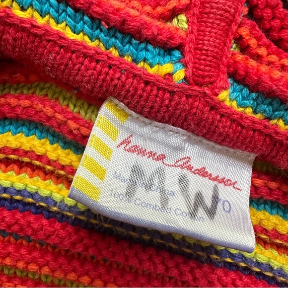 Hanna Andersson Hooded Striped Cotton Sweater 6-12 mo / 70 cm Zip Primary C… - Picture 3 of 8